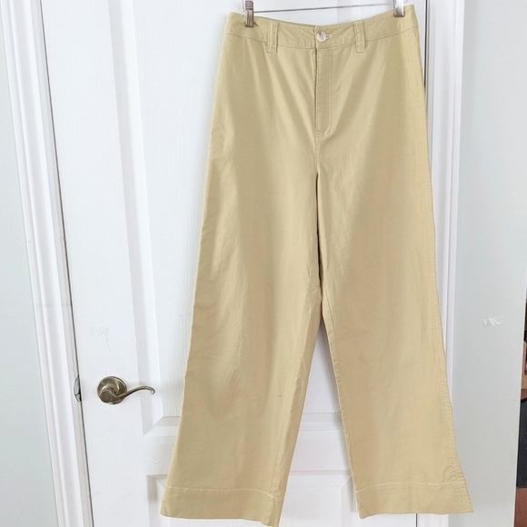 SIMONS Mid rise wide leg tan yellow cotton blend pants size 30 @R - Picture 11 of 11